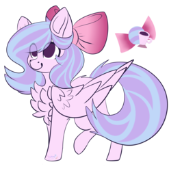 Size: 2664x2698 | Tagged: safe, artist:ohsushime, oc, oc only, oc:elizabeth, pegasus, pony, bow, female, hair bow, high res, mare, simple background, solo, transparent background