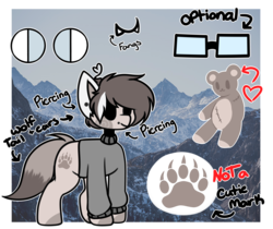 Size: 4603x3867 | Tagged: safe, artist:umiimou, oc, oc only, oc:bear, earth pony, pony, absurd resolution, chibi, clothes, male, paw prints, reference sheet, solo, stallion, sweater