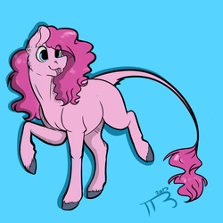 Size: 1750x1750 | Tagged: safe, artist:tabertheraver, pinkie pie, g4, :p, female, leonine tail, ponk, silly, solo, tongue out
