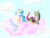 Size: 3832x2892 | Tagged: safe, artist:mr100dragon100, discord, princess celestia, alicorn, draconequus, pony, g4, cotten candy cloud, female, high res, male, ship:dislestia, shipping, sky, straight