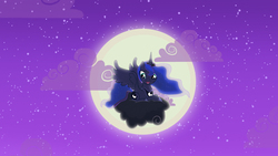 Size: 1920x1080 | Tagged: safe, artist:somepony, artist:spyrothefox, princess luna, alicorn, pony, g4, luna eclipsed, cloud, cutie mark, female, full moon, happy, hooves, horn, jewelry, looking down, lying on a cloud, mare, moon, night, night sky, on a cloud, open mouth, prone, regalia, sitting on a cloud, sky, solo, spread wings, tiara, vector, wallpaper, wings
