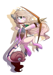 Size: 1359x1900 | Tagged: safe, artist:lazycloud, oc, oc only, pegasus, pony, arrow, bow (weapon), bow and arrow, female, mare, simple background, solo, transparent background, weapon