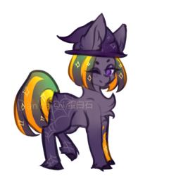 Size: 1500x1500 | Tagged: safe, artist:danbaishi, oc, oc only, earth pony, pony, female, hat, mare, simple background, solo, transparent background, witch hat