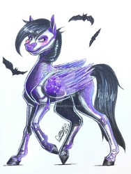 Size: 1024x1365 | Tagged: safe, artist:drago-draw, oc, oc only, oc:quilly, pegasus, pony, solo, traditional art, watermark