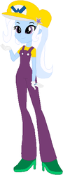 Size: 203x564 | Tagged: safe, artist:selenaede, artist:user15432, trixie, human, equestria girls, g4, barely eqg related, barely pony related, base used, clothes, crossover, gloves, hat, male, nintendo, overalls, shirt, shoes, short sleeves, solo, super mario bros., super smash bros., undershirt, wario, wario's hat, warioware