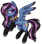 Size: 139x146 | Tagged: safe, artist:doekitty, oc, oc only, oc:alpha jet, pegasus, pony, animated, commission, female, flying, goggles, mare, pixel art, simple background, solo, transparent background