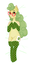 Size: 2000x4000 | Tagged: safe, artist:kiwiscribbles, oc, oc only, oc:kiwi scribbles, earth pony, semi-anthro, body pillow, body pillow design, clothes, ear freckles, female, freckles, glasses, mare, polka dots, shoulder freckles, simple background, socks, solo, thigh highs, transparent background