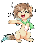 Size: 131x150 | Tagged: safe, artist:doekitty, oc, oc only, oc:moonglade, earth pony, pony, animated, commission, pixel art, simple background, singing, solo, transparent background