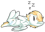 Size: 146x106 | Tagged: safe, artist:doekitty, oc, oc only, oc:golden cream, pegasus, pony, animated, commission, female, mare, pixel art, simple background, sleeping, solo, transparent background, zzz