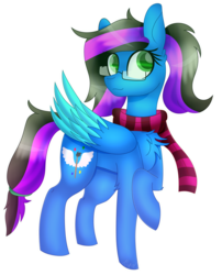 Size: 2360x2922 | Tagged: safe, artist:tomboygirl45, oc, oc only, oc:dashing art, pegasus, pony, clothes, female, glasses, high res, mare, scarf, simple background, solo, transparent background