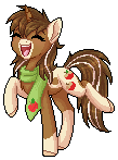 Size: 109x147 | Tagged: safe, artist:doekitty, oc, oc only, oc:sandy apples, pony, unicorn, animated, clothes, commission, female, mare, pixel art, scarf, simple background, solo, transparent background