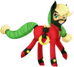 Size: 2351x2140 | Tagged: safe, artist:chaostrical, applejack, mistress marevelous, g4, female, high res, lasso, power ponies, rope, simple background, solo, transparent background