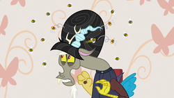 Size: 1280x720 | Tagged: safe, screencap, discord, bee, discordant harmony, g4, beehive hairdo, literal, male, solo