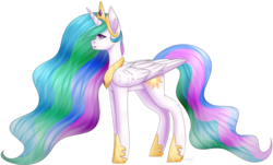 Size: 4158x2512 | Tagged: safe, artist:aki-akino, artist:chaostrical, princess celestia, pony, g4, female, mare, simple background, solo, transparent background