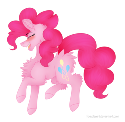 Size: 2551x2485 | Tagged: safe, artist:forestemni, pinkie pie, g4, chest fluff, female, fluffy, high res, simple background, solo, transparent background