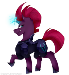 Size: 1600x1755 | Tagged: safe, artist:forestemni, tempest shadow, pony, unicorn, g4, my little pony: the movie, broken horn, female, horn, mare, simple background, solo, sparking horn, transparent background