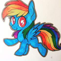 Size: 2048x2048 | Tagged: safe, rainbow dash, g4, chibi, drawing, high res, instagram, irl, photo, solo, traditional art