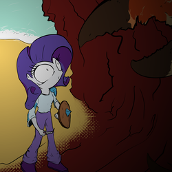 Size: 2000x2000 | Tagged: safe, artist:backgrounds-ponies, rarity, crab, giant crab, human, equestria girls, g4, female, high res, humanized, meme, rarity fighting a giant crab