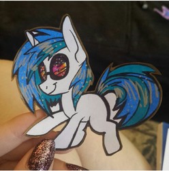 Size: 720x725 | Tagged: safe, dj pon-3, vinyl scratch, human, g4, chibi, drawing, instagram, irl, irl human, photo, solo, traditional art