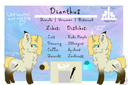 Size: 3000x2000 | Tagged: safe, artist:diane-thorough, oc, oc only, oc:dianthus, pony, unicorn, curved horn, female, high res, horn, reference sheet, small pony, solo