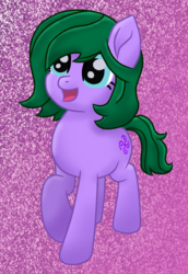 Size: 500x725 | Tagged: safe, artist:votederpycausemufins, oc, oc only, oc:causemufins, earth pony, pony, abstract background, earth pony oc, happy, movie accurate
