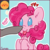 Size: 512x512 | Tagged: dead source, safe, artist:esmeia, pinkie pie, earth pony, pony, g4, beady eyes, blush sticker, blushing, boop, bust, cheek fluff, chest fluff, cute, diapinkes, ear fluff, emoji, emoticon, female, fluffy, leg fluff, mare, offscreen character, simple background, solo focus, tongue out