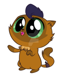 Size: 1024x1169 | Tagged: safe, artist:magpie-pony, capper dapperpaws, abyssinian, cat, g4, my little pony: the movie, baby, capperbetes, chest fluff, cute, kitten, male, simple background, solo, transparent background, watermark, younger
