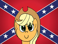 Size: 1248x936 | Tagged: artist needed, safe, applejack, g4, /pone/, 1000 hours in ms paint, 8chan, confederate flag, implied racism, op is a duck, shitposting, smiling