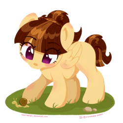 Size: 2500x2500 | Tagged: safe, artist:vampteen83, oc, oc only, oc:daydream, pegasus, pony, snail, female, filly, high res, simple background, solo, transparent background
