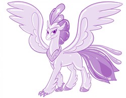 Size: 1280x992 | Tagged: safe, artist:hornbuckle, queen novo, classical hippogriff, hippogriff, rubber pony, g4, my little pony: the movie, feathered fetlocks, shiny, simple background, white background