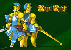 Size: 2100x1480 | Tagged: safe, artist:mopyr, oc, oc only, anthro, armor, fantasy class, knight, sword, warrior, weapon