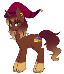 Size: 878x1015 | Tagged: safe, artist:lulubell, crossover, hat, male, simple background, solo, stallion, taako, the adventure zone, transparent background, wizard hat