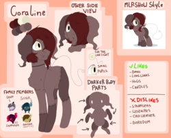 Size: 2492x2011 | Tagged: safe, artist:melpone, oc, oc only, oc:coraline, pony, doll, female, high res, reference sheet, solo, toy