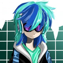 Size: 1000x1000 | Tagged: safe, artist:bojack_mlplove, dj pon-3, vinyl scratch, human, equestria girls, g4, female, solo, sunglasses