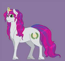 Size: 1212x1148 | Tagged: safe, artist:ganashiashaka, oc, oc only, oc:serena, pony, unicorn, female, mare, offspring, parent:good king sombra, parent:king sombra, parent:princess celestia, parents:celestibra, simple background, solo