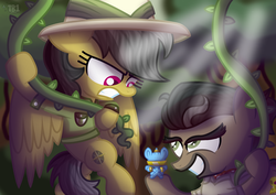 Size: 4088x2888 | Tagged: safe, artist:bubbly-storm, daring do, doctor caballeron, earth pony, pegasus, pony, g4, female, male, mare, stallion