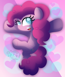 Size: 1863x2209 | Tagged: safe, artist:bubbly-storm, pinkie pie, g4, dancing, female, heart, solo