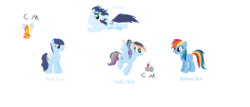 Size: 2686x1146 | Tagged: safe, artist:ribbon-creepy, rainbow dash, soarin', pony, g4, family, female, male, offspring, parent:rainbow dash, parent:soarin', parents:soarindash, ship:soarindash, shipping, straight