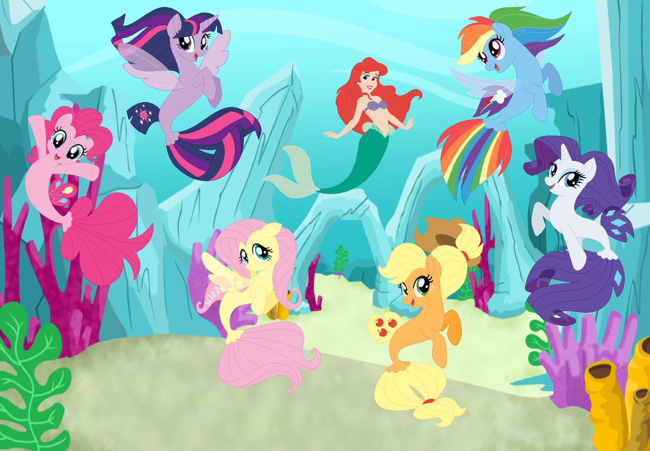 pinkie pie, rainbow dash, rarity, twilight sparkle, alicorn, mermaid, seapo...