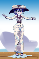Size: 588x900 | Tagged: safe, artist:pia-sama, rarity, equestria girls, g4, ppov, blushing, boots, clothes, commission, costume, crossover, dress, female, raristocrat, rose dewitt bukater, shoes, solo, titanic, wet, wet clothes, wide hips