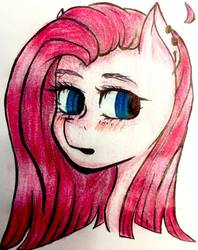 Size: 898x1136 | Tagged: safe, artist:dmagine, pinkie pie, g4, bust, female, pinkamena diane pie, portrait, solo, traditional art