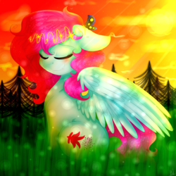 Size: 3195x3200 | Tagged: safe, artist:bl--blacklight, oc, oc only, pegasus, pony, eyes closed, female, high res, mare, solo