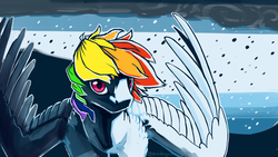 Size: 3518x1978 | Tagged: safe, artist:cuttledreams, rainbow dash, pegasus, pony, g4, female, mare, multicolored hair, solo