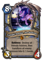 Size: 305x432 | Tagged: safe, artist:countcarbon, editor:luxuria, twilight sparkle, g4, blizzard entertainment, card, hearthpwny, hearthstone, simple background, transparent background, warcraft