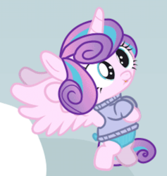 Size: 507x534 | Tagged: safe, artist:dm29, edit, princess flurry heart, alicorn, pony, g4, :t, baby, cropped, cross-eyed, diaper, female, flying, foal, solo, spread wings, wings