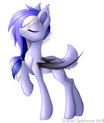 Size: 914x1083 | Tagged: safe, artist:scarlet-spectrum, oc, oc only, oc:moonlight breeze, bat pony, eyes closed, simple background, solo, transparent background