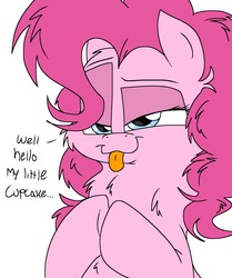 Size: 1668x2000 | Tagged: safe, artist:kdbrony, pinkie pie, earth pony, pony, g4, adorasexy, bedroom eyes, chest fluff, cute, female, mare, sexy, solo, tongue out