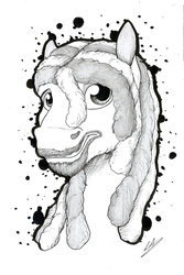 Size: 1024x1529 | Tagged: safe, artist:lupiarts, oc, oc only, oc:reverb, pony, bust, portrait, solo, traditional art