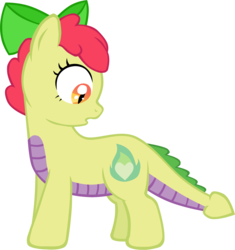 Size: 1196x1271 | Tagged: safe, artist:ludiculouspegasus, oc, oc only, oc:apple spice, dracony, hybrid, cutie mark, fire, interspecies offspring, offspring, parent:apple bloom, parent:spike, parents:spikebloom, simple background, solo, surprised, transparent background