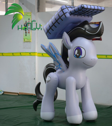Size: 680x764 | Tagged: safe, oc, oc only, oc:chopsticks, inflatable pony, pegasus, pony, bootleg, clothes, cutie mark, hat, hongyi, indoors, inflatable, inflatable pegasus, irl, male, opaque inflatable, photo, solo, stallion, standing, wing hands